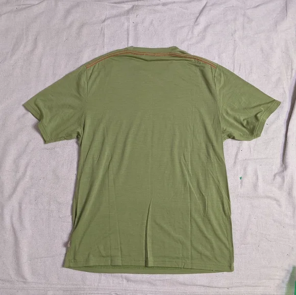 Smartwool Merino Wool T-Shirt Green with Spellout Logo - Picture 6 of 6